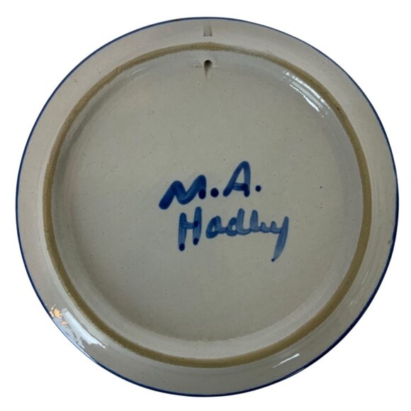 MA Hadley Hand Painted House Round Ceramic Trivet Wall Hanging - Picture 2 of 5